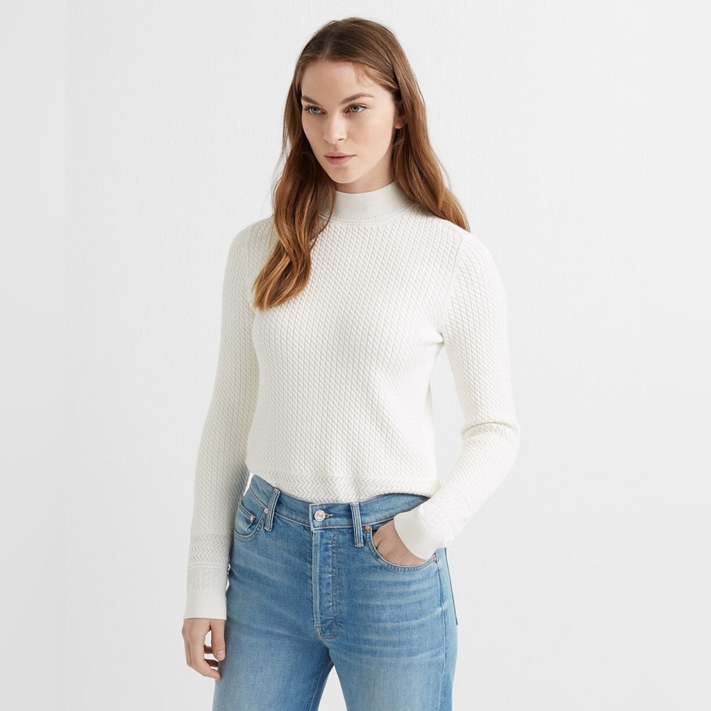 Club Monaco Cream Cable-Knit Sweater - size XS